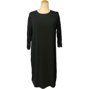 J.Jill Wearever Collection Longsleeve Midi Dress Black Medium